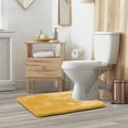 thumbnail image 1 of 1 Contour Clara Clark Bath Mat Bathroom Rug - Absorbent Memory Foam Bath Rugs - Non-Slip, Thick, Cozy Velvet Feel Microfiber Bathrug, Plush Shower, Toilet- Floor Bathmats Carpet - Gold - 24"x19", 1 of 6