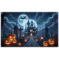 thumbnail image 1 of Gothic Design Halloween Banner with Scary Pumpkins Spooky Castle Backdrop Dark Atmosphere for Halloween Party Decoration, 1 of 5