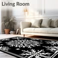 thumbnail image 2 of ODIKA 5'x7' Machine Washable Non-Slip Area Rug, Festive Snowflake Crystal Holiday Celebration Decorative High Traffic Rug with Pad, Black, 733376, 2 of 8