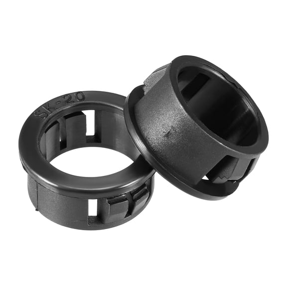 40pcs 20mm Mounted Dia Snap in Cable Hose Bushing Grommet Protector Black
