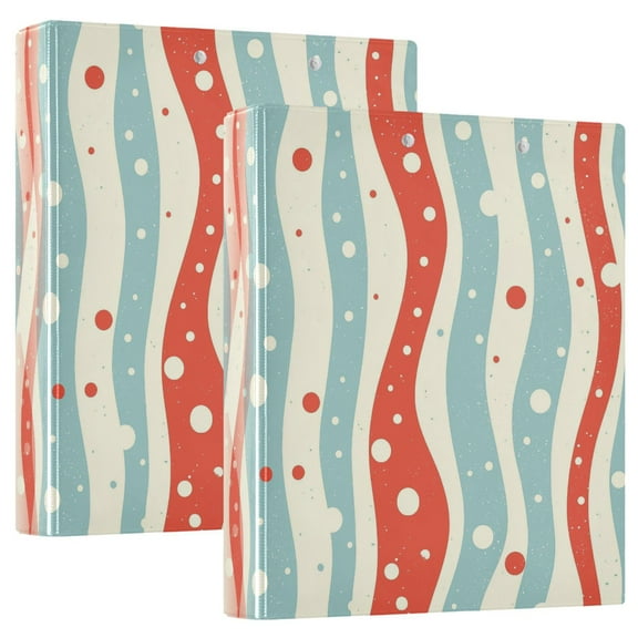 FORMRS 3 Ring Binder 1.5 inch with Pockets Set of 2 Clip Board 200 Sheets Capacity, Light Blue Pattern