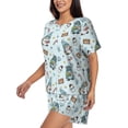 thumbnail image 2 of Balery Winter Wonderland Light Blue Pattern Womens Pajama Sets 2 Piece Soft Short Sleeve Top and Shorts Sleepwear Round Neck Pjs Lounge Set with Pockets-3X-Large, 2 of 7