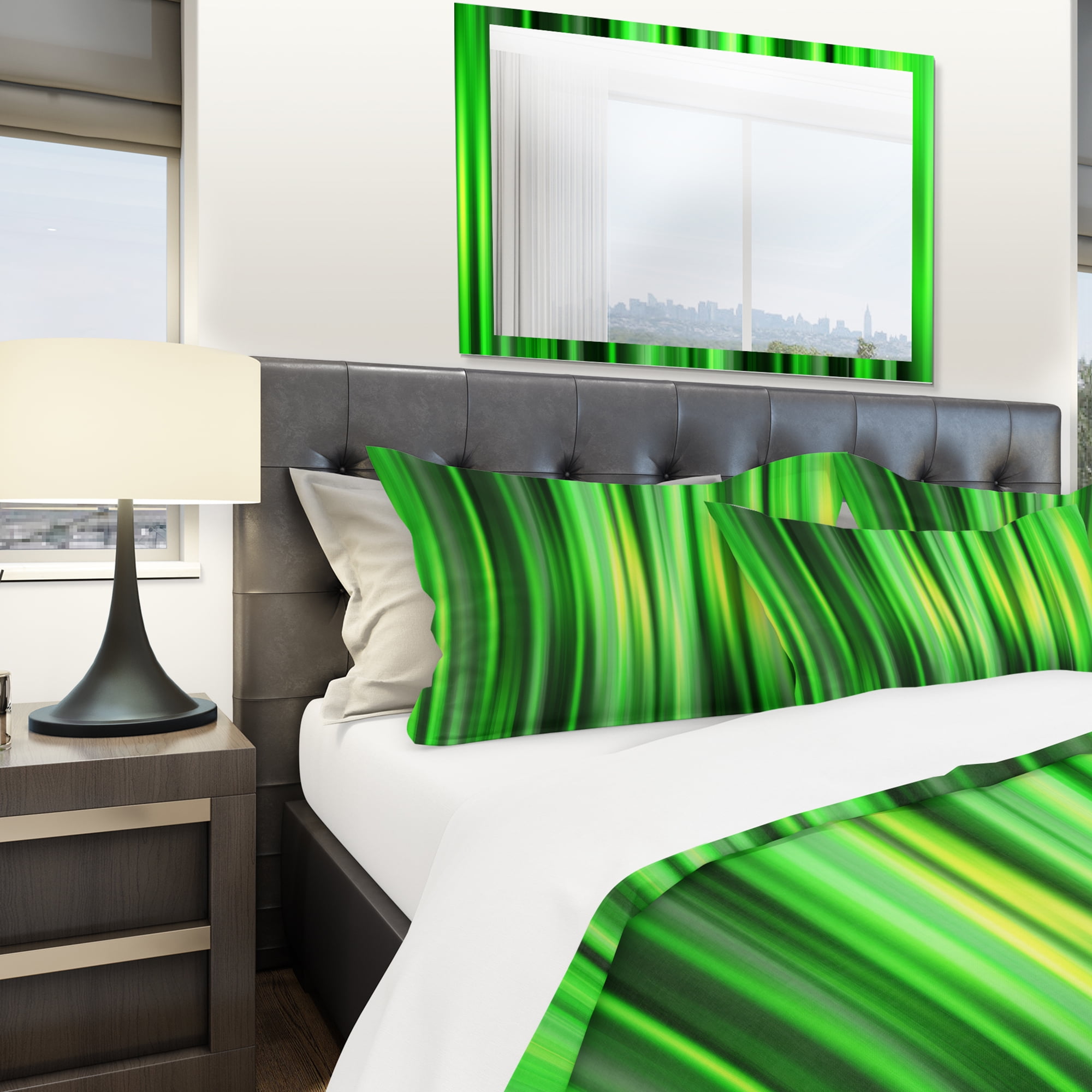 Designart 'Abstract Bamboo' Modern & Contemporary Duvet Cover Set