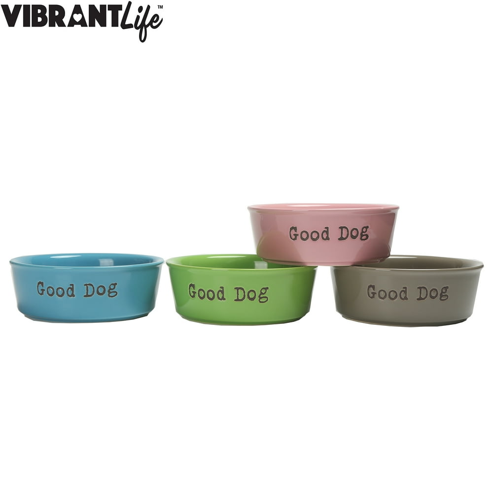 Vibrant Life Ceramic Dog Bowl, Large, 1.5 L, Assorted Color May Vary