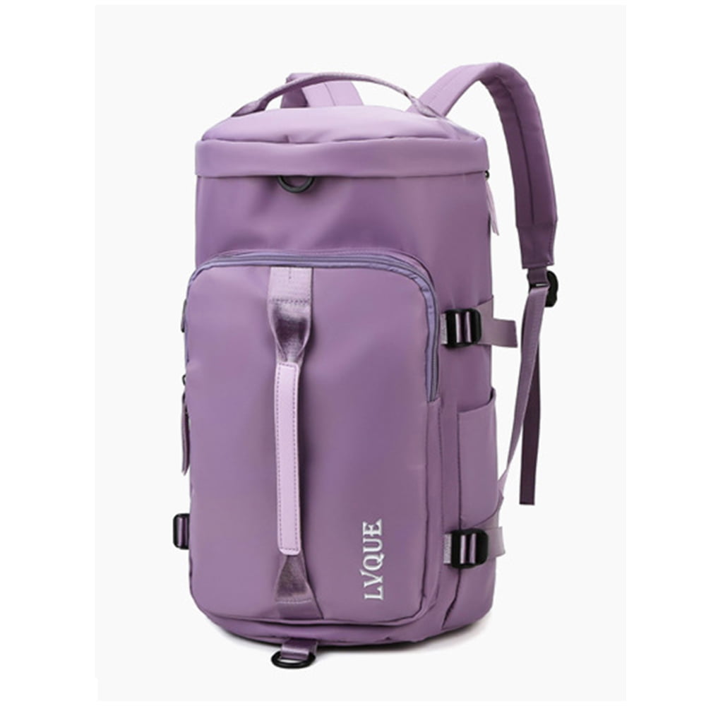 Purple Gym Bag with Shoes Compartment Waterproof Handbag Sports Outdoor Travel Duffel Bag for Men & Women 