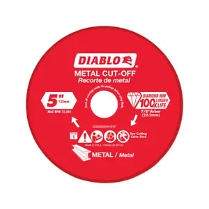 Diablo 5 In. Diamond Metal Cut-Off Wheel 0.039 In. X 7/8 In. 1 Pk