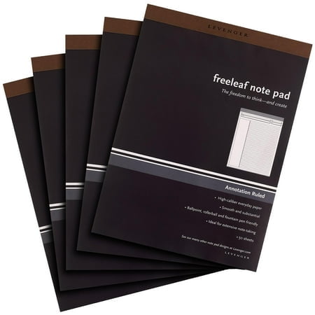 Levenger Bloc-Notes Annotation Ligné Compatible avec le Système de Prise de Notes Cornell Lot de 5 Lettres Blanches