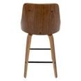 thumbnail image 3 of Lumisource Gianna 26" Mid-Century Modern Counter Stool in Walnut with Grey Faux Leather (B26-GNN WL+GY), 3 of 7