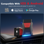 GOOLOO DS100 OBD2 Scanner Bluetooth, Full System Car Diagnostic Tool for iOS & Android, Check Engine Code Reader, 6 Maintenance Functions, Battery Test, HUD Display