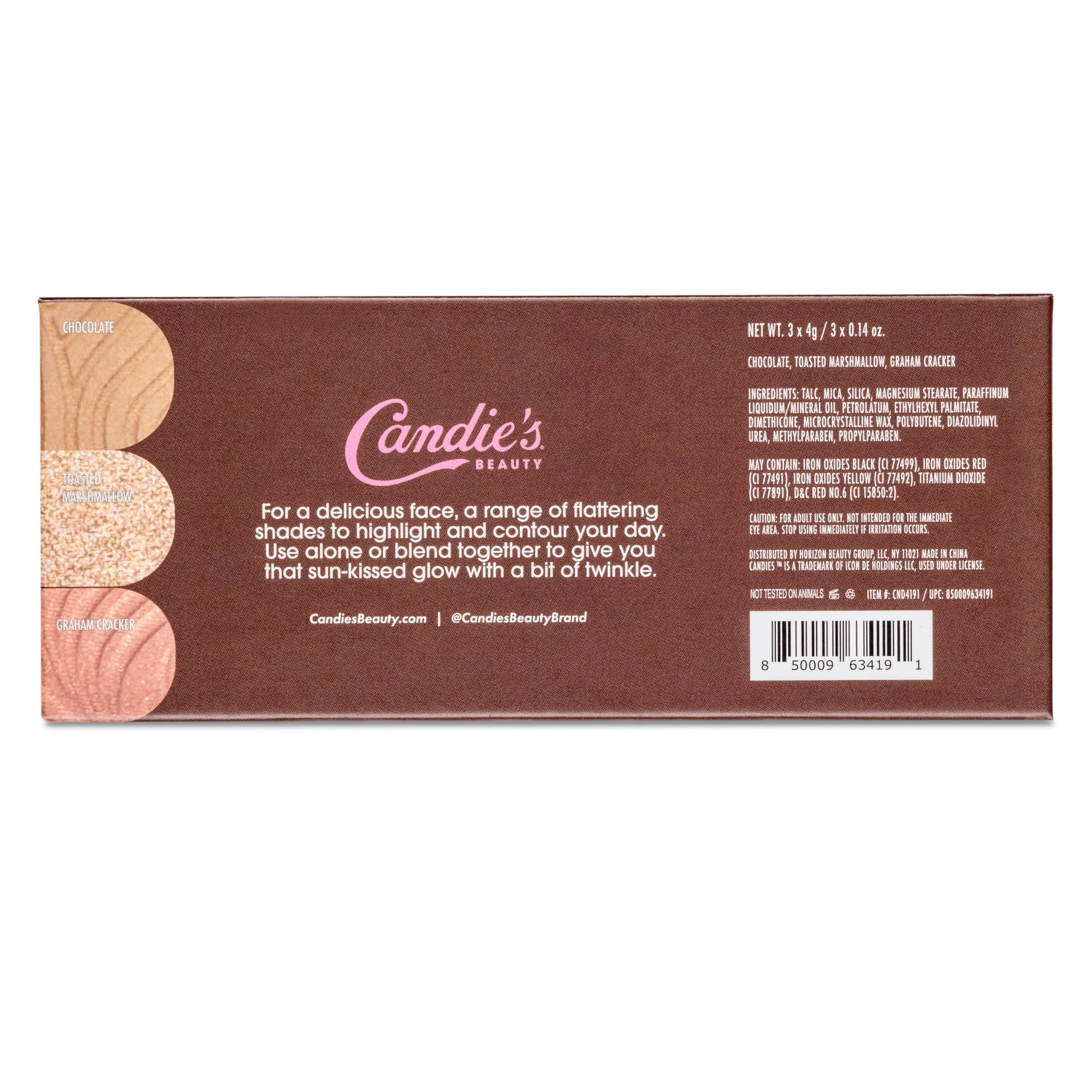 Candie's Parlor S'mores 3-in-1 Contour Makeup Palette, Beige, 3 Shades
