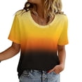 thumbnail image 4 of Men's Casual Summer Short Sleeve T-Shirts Gradient Ombre Crew Neck Tee Tops Yellow, 4 of 8