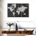 thumbnail image 3 of Elephant Stock Grid Lines World Map Wall Art - Horizontal Multi Panel Canvas - Living Room Wall Decor - Map Multi Panel - Gray And Decor - 38" x 24", 3 of 8