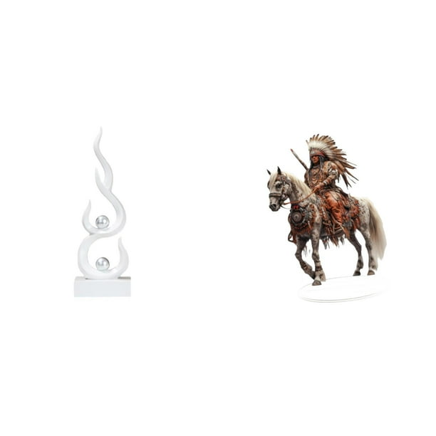 Figura De Caballero En Llamas De Resina Moderna, Escultura De Fuego Acrílico, Adorno De Escritorio, Centro De Mesa Impermeable, Decoración Para El Hogar, Patio, Oficina, Estantería, Regalo