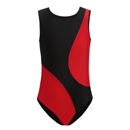 MXIEZI 3-14 Years Girls Gymnastics Leotards Teen Kids Stripe Print Practice Costumes Toddler Spring Summer Dancewear