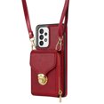 thumbnail image 6 of ELEHOLD Crossbody Wallet Case for Samsung Galaxy A53 5G,Premium Leather Case with Card Holders Zipper Pocket Metal Snap Stand Function Detachable Shoulder Strap Luxury Case for Women,Red, 6 of 7