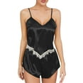 thumbnail image 1 of Gibobby Pijamas mujer calientitas Conjuntos de camisón de encaje para mujer, lencería de satén, camisón Sexy, conjuntos de dormir, conjuntos de pijama Sexy(Negro,G), 1 of 3