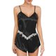 thumbnail image 1 of Conjuntos de camisón de encaje Gibobby lencería de Satén Sexy Negro L, 1 of 3