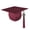 Maroon, variant on Adult Unisex Shiny Graduation Cap with Matching Bling Charm Tassel, Blue