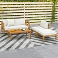 thumbnail image 4 of Costway Ensemble de Conversation Extérieur 5 Pcs avec 3 Chaises, 1 Ottoman, 1 Table Basse, 4 of 10