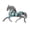Silver, variant on Stylish Horse Brooch Pin Incorporating Simulated Turquoise Design Excellent Present for Gifting on Special Event