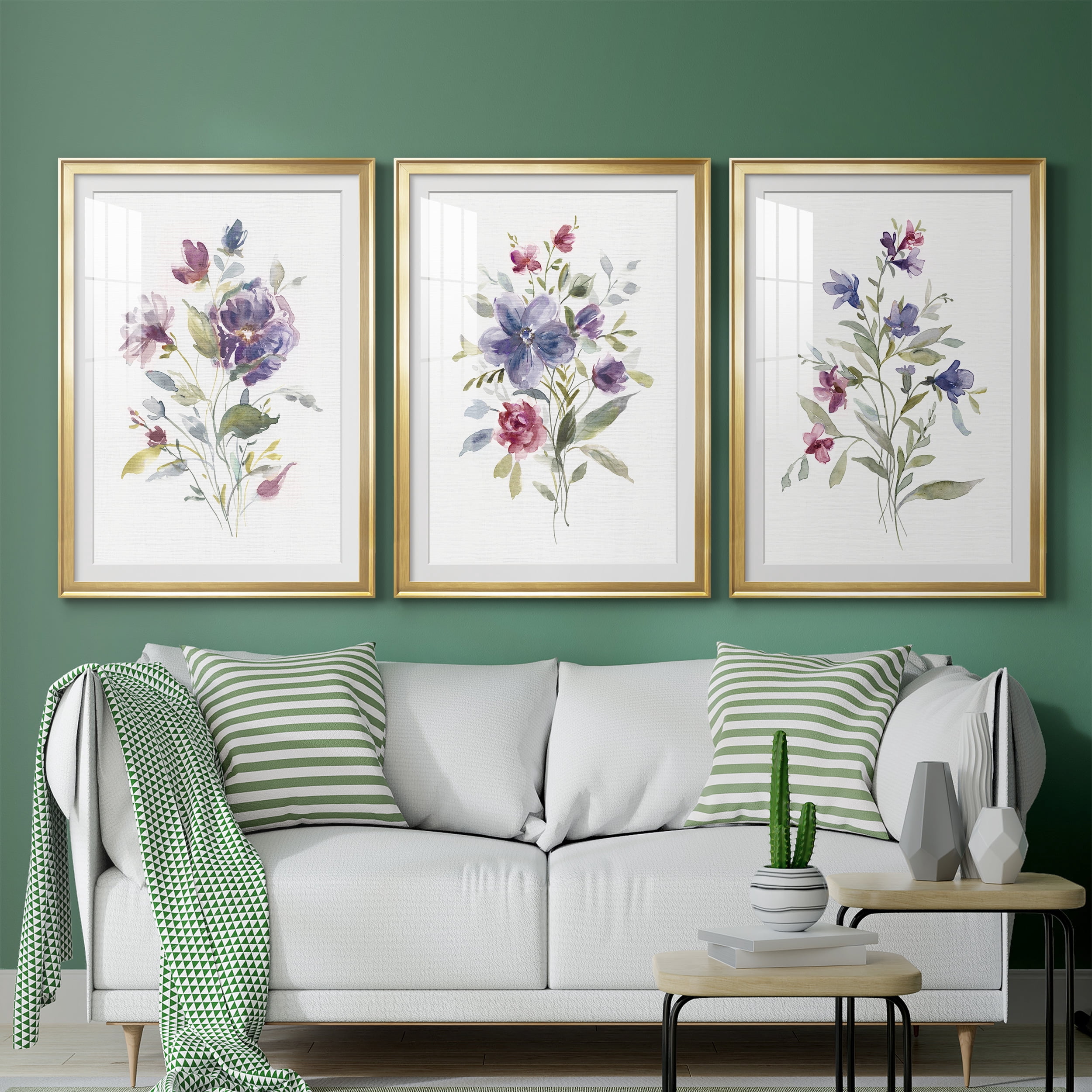 Color Variety I Premium Framed Prints Set of 3 - Ready to Hang - 30.5 x 42.5 Each - Gold Frame