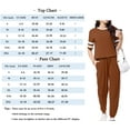 thumbnail image 7 of Shine Up Women Sweatsuits Casual 2 Piece Sets Striped Tracksuits Short Sleeve Summer T Shirts Long Jogger Sets Loose Activewear, 7 of 7
