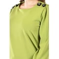 thumbnail image 4 of Blusa Con detalle de flor en hombro Roman Fashion, Tallas Extras, 5106 Verde, Talla 38, 4 of 7