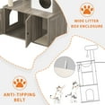 thumbnail image 2 of Modern Wooden Cat Tree Tower with Hidden Litter Box Enclosure - Multi-Level Condo, Scratching Posts, Hammock, Basket & Soft Perch - Multi-Function Cat Furniture for Indoor Cats, Smoke Gray, 2 of 8