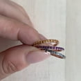 thumbnail image 4 of 14K Gold Amethyst Half Eternity Band, Stacking Matching Band, Thin Dainty Band, Engagement Ring Gift For Her, Half Eternity Band, 4 of 7