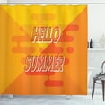 thumbnail image 1 of Hello Summer Shower Curtain, Typographic Layout Abstract Style Colorful Season, Fabric Bathroom Set with Hooks, 69W X 70L Inches, Mustard Pale Orange Orange Dark Orange, by Ambesonne, 1 of 3