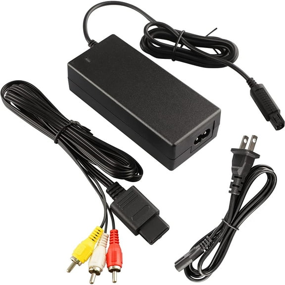TekDeals Audio Video AV RCA AC Cable Power Supply Adapter Cord For Nintendo Gamecube NGC