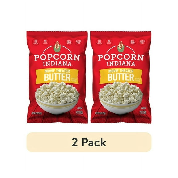 Popcorn, Indiana Movie Theater Butter Popcorn, 5.5 Oz-Pack of 2