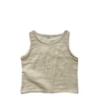 thumbnail image 2 of UACY Toddler Kids Tank Tops Cotton Linen Summer Crewneck Sleeveless Tee Tops Boys Girls Loose Breathable Plain Basic Shirts ﻿ (Beige, 4-5 Years), 2 of 4