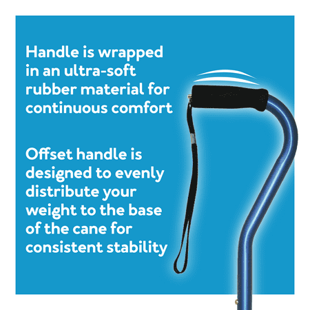 Carex Offset Adjustable Designer Walking Cane for All Occasions, Gray, 250 lb Weight Capacity