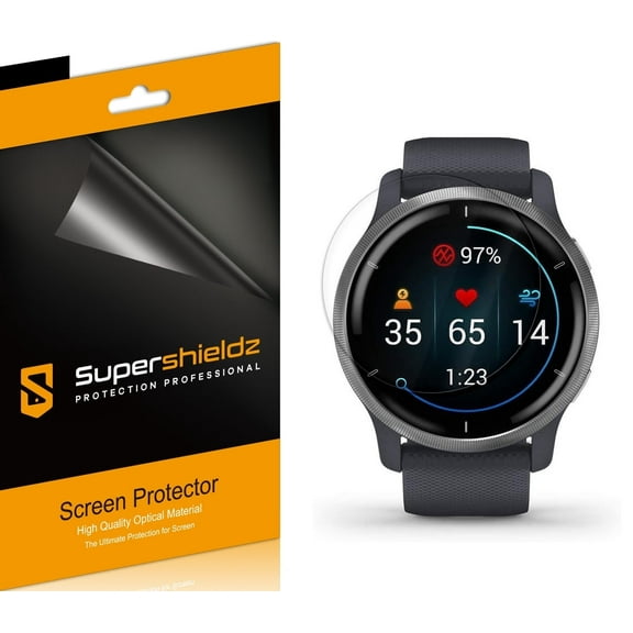 [3-Pack] Supershieldz for Garmin Venu 2 Plus / Venu 2 Screen Protector, [Full Screen Coverage] Anti-Bubble High Definition (HD) Clear Shield