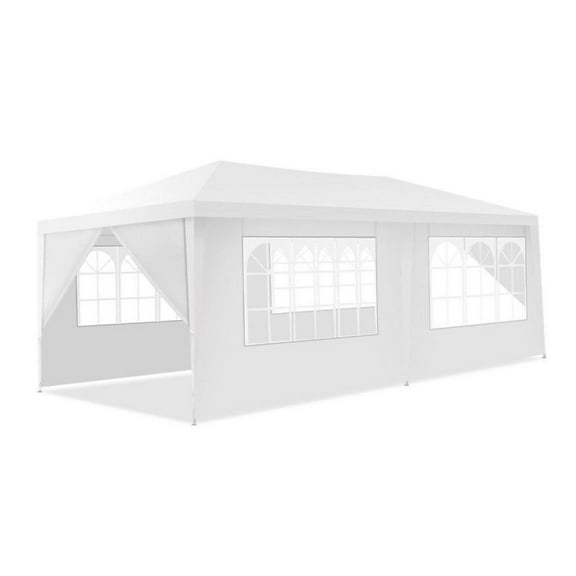 10x20ft Canopy Tent with Sidewalls, White Party Tent, Outdoor Camping Shelter