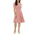 thumbnail image 2 of MODA NOVA Elegant Dress for Juniors Ruffled Peter Pan Collar Midi Dresses, 2 of 5