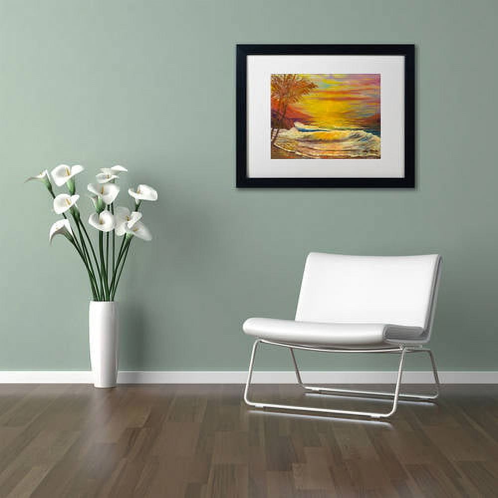 Trademark Fine Art "A Tropical Lagoon" Canvas Art by Manor Shadian, White Matte, Black Frame