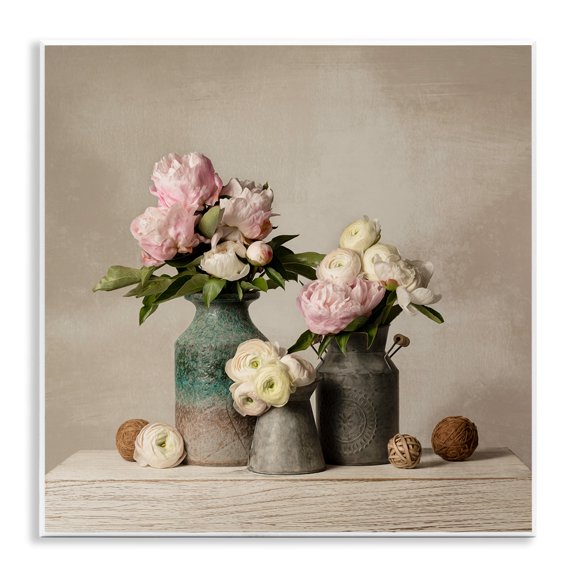 Stupell Industries Traditional Three Spring Blooms Wall Plaque Art, 12 x 12, by Leah McLean