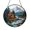 Acrylic 3.5 Inch, variant on Rustic Mountain Cabin Round Stained Glass Suncatcher Window Hanging, Forest Stream and Pine Trees Landscape Home Decor