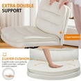 thumbnail image 6 of COMHOMA Armless Office Desk Chair, Criss Cross Chair with Wheels, Velvet Fabric Padded Cross Legged Office Chair, Wide Seat Adult Vanity Chair for Home Office , Beige, 6 of 9