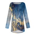 thumbnail image 5 of Knosfe Long Tops To Wear with Leggings Plus Size Cute Long Sleeve Crewneck Womens Shirts Marble Print Trendy Casual Winter Blouse for Women Fall Fashion Loose Long Womens Tops, 5 of 5