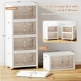 thumbnail image 4 of Storage Bins with Lid L ( QT) Foldable Stackable Storage Containers Clear Plastic Collapsible Storage Bins with Door and Wheels Closet Organizers and Storage Box for Home ( Tie, 4 of 7