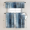 thumbnail image 4 of Blue Blackout Kitchen Curtains Tiers and Valances Set 3 Piece for Windows Grey Kitchen Window Curtains Set,Modern Abstract Art Valances for Living Room(36" Tiers Set), 4 of 6