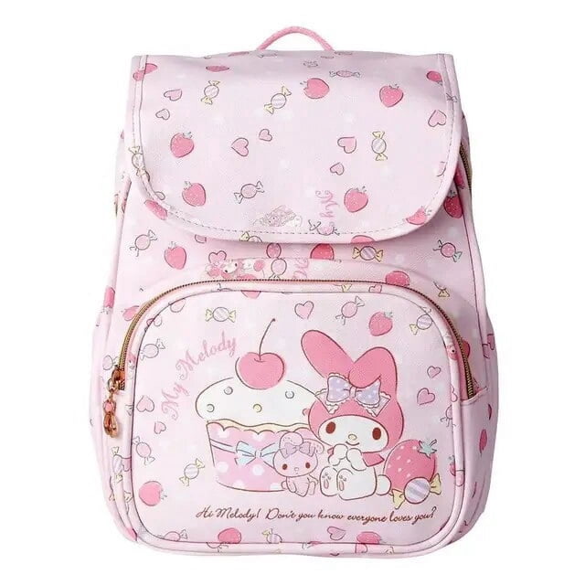 Sanrio Cartoon Cute Hello Kitty Bag Zipper Flip Elementary School Backpack Kids Waterproof Load-reducing Cinnamoroll Backpack tzw