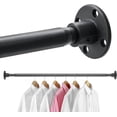 thumbnail image 1 of Closet Clothes Hanging Rod, 15-25 inch Adjustable Size, Screw Fixing Connection, for Closet Wardrobes Laundry RV, Black, 1 of 8