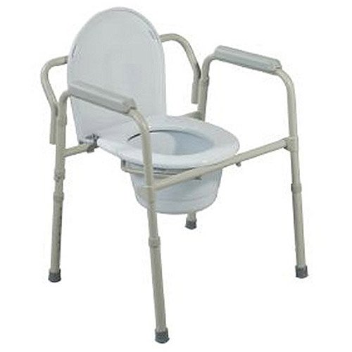 Drive Medical Folding Bedside Commodes with Bucket & Splash Guard