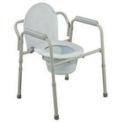 Drive Medical Deluxe Folding Commode with Commode Bucket and Splash