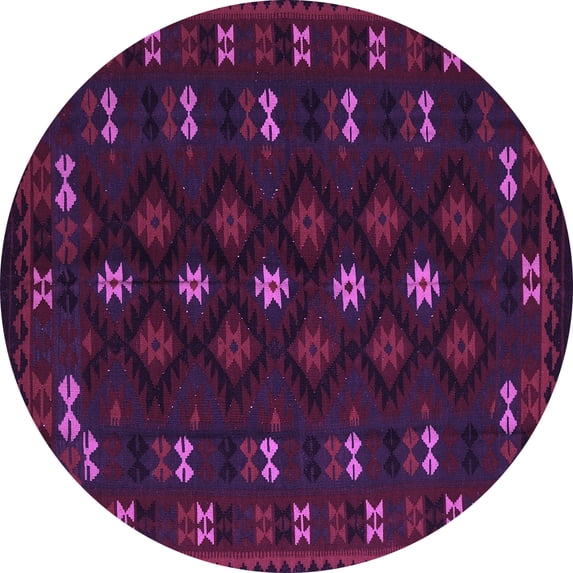 Ahgly Company Indoor Round Southwestern Purple Country Area Rugs, 6' Round
