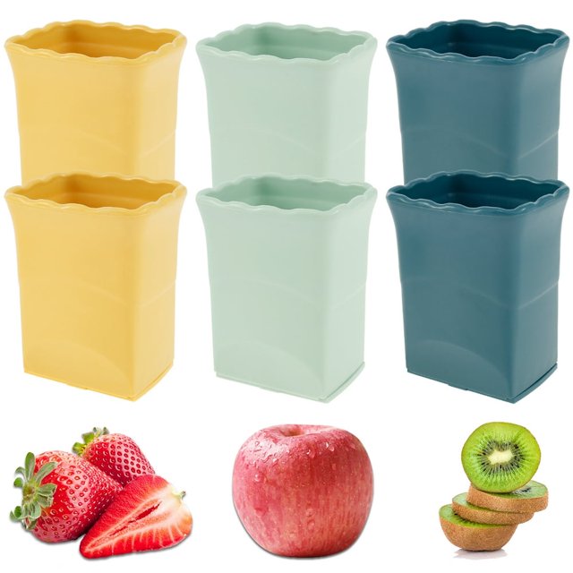 CNKOO 6 Pcs Cup Slicer Reusable Fruit Slicer with Stainless Steel Blade Mini Portable Egg Cutter Handheld Strawberry Cutter Multifunctional Reusable Fruit and Vegetable Slicer for Salad K